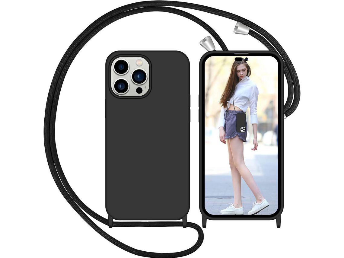 Capa com Cordão para iPhone 14 Pro Max HONGWE. Silicone