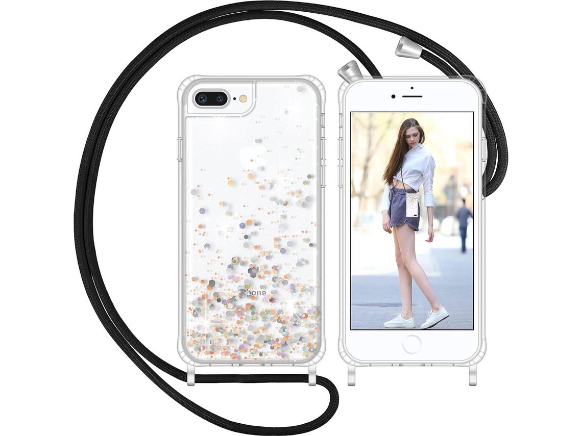 Capa com Cordão para iPhone 7 Plus/8 Plus HONGWE. Transparente