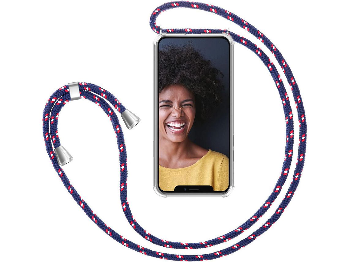 Capa com Cordão para iPhone 5/11 Pro HONGWE. Azul