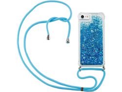 Correia Colar Youmehe Líquido Brilhante Areia para iPhone 7/8/SE HONGWE. Seda Transparente