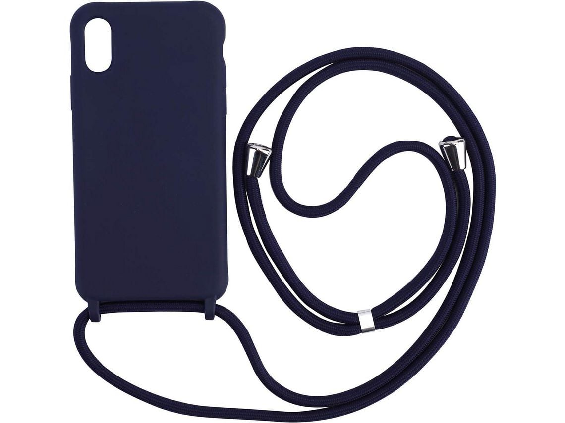 Capa com Cordão para iPhone XS Max HONGWE. Silicone Multicor