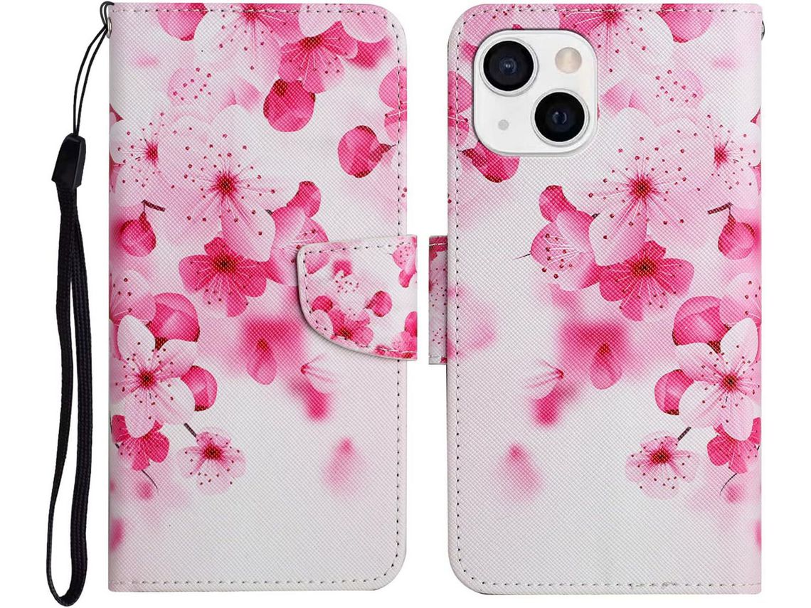 Capa Fólio para iPhone 13 Mini HONGWE. Anti-Choque com Porta-Cartões Castanho
