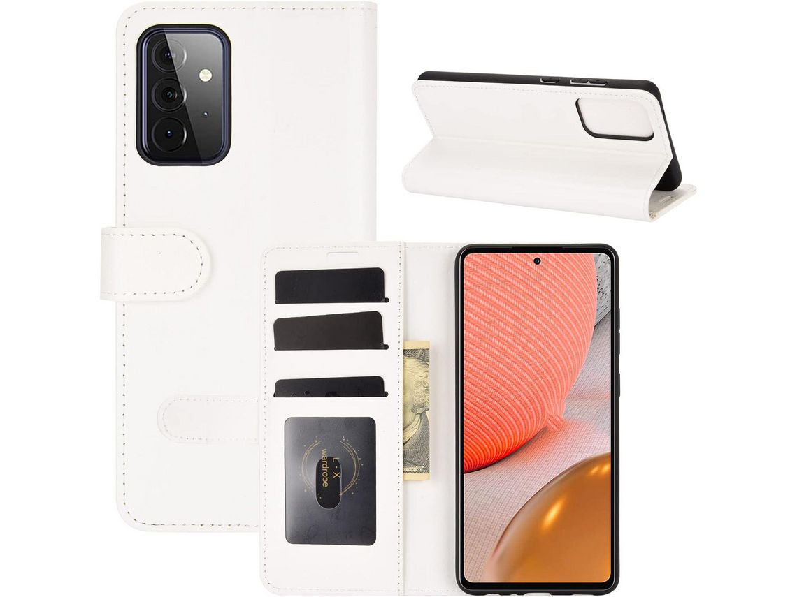 Capa para Samsung Galaxy A72 5G/A72 HONGWE. Pele Sintética Magnética Castanho