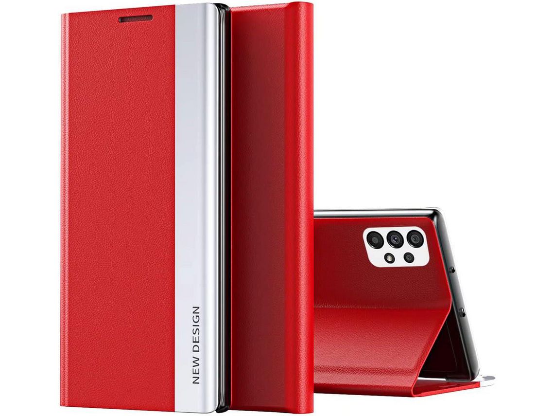 Capa Fólio para Samsung Galaxy A73 5G HONGWE. Premium Castanho