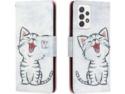 Capa Fólio para Samsung Galaxy A33 HONGWE. Pele Sintética Magnética Castanho