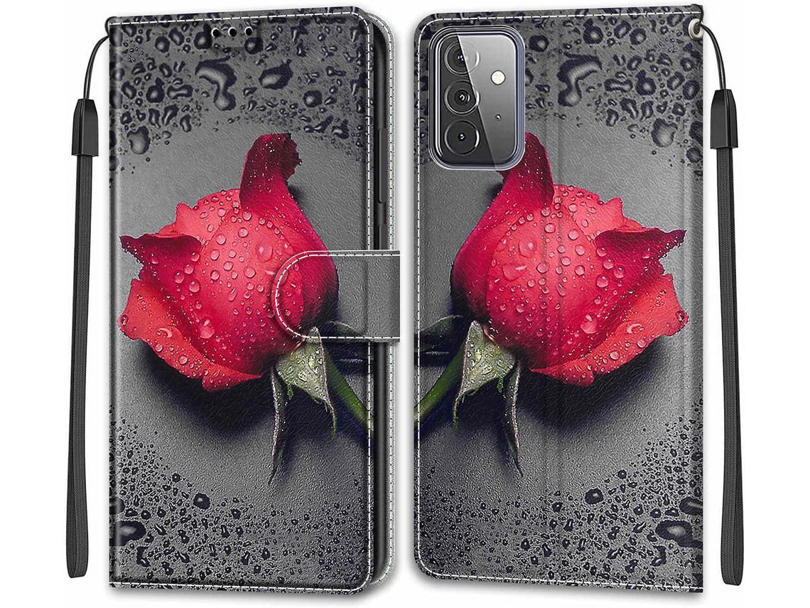 Capa Fólio para Samsung Galaxy A72/A72 5G HONGWE. Pele Sintética Magnética Castanho