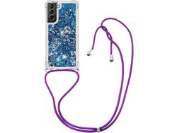 Correia Colar Líquido Brilhante para Samsung Galaxy S21+/S21 HONGWE. Anti-Choque Transparente