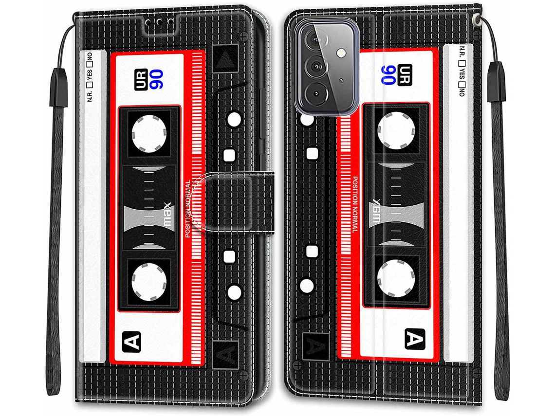 Capa Fólio para Samsung Galaxy A72/A72 5G HONGWE. Pele Sintética Magnética Castanho