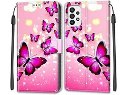 Capa Fólio para Samsung Galaxy A73 5G HONGWE. Pele Sintética Magnética Castanho