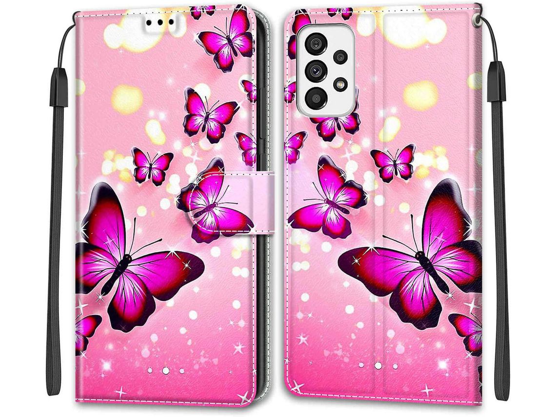 Capa Fólio para Samsung Galaxy A73 5G HONGWE. Pele Sintética Magnética Castanho