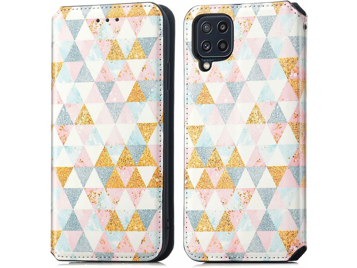 Capa Fólio para Samsung HONGWE. Magnética com Porta-Cartões Castanho