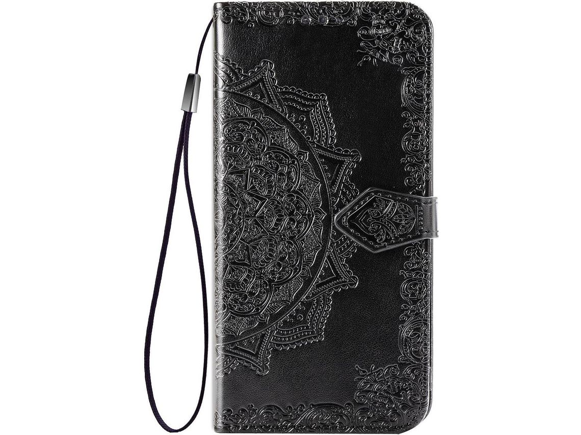 Capa para Samsung Galaxy A41 HONGWE. Pele Sintética Magnética Premium Castanho