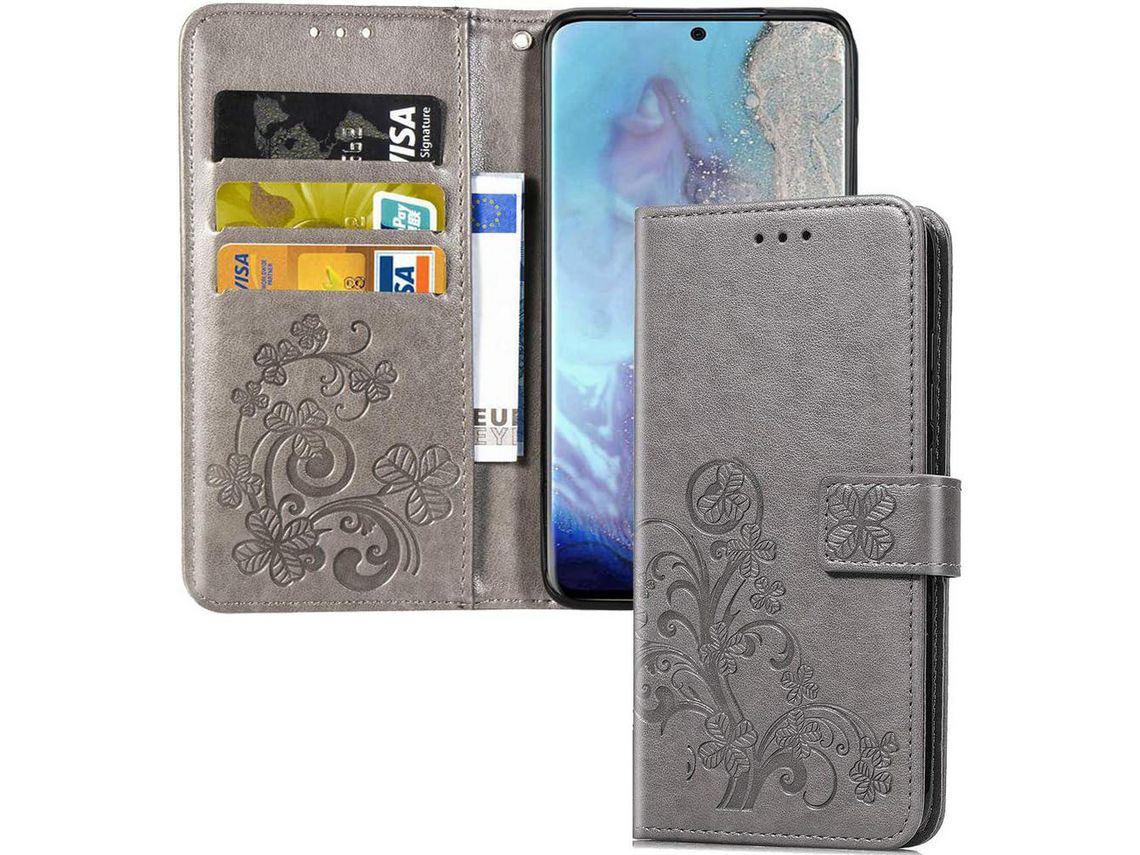 Capa Fólio para Samsung Galaxy A22 HONGWE. Pele Magnética Castanho