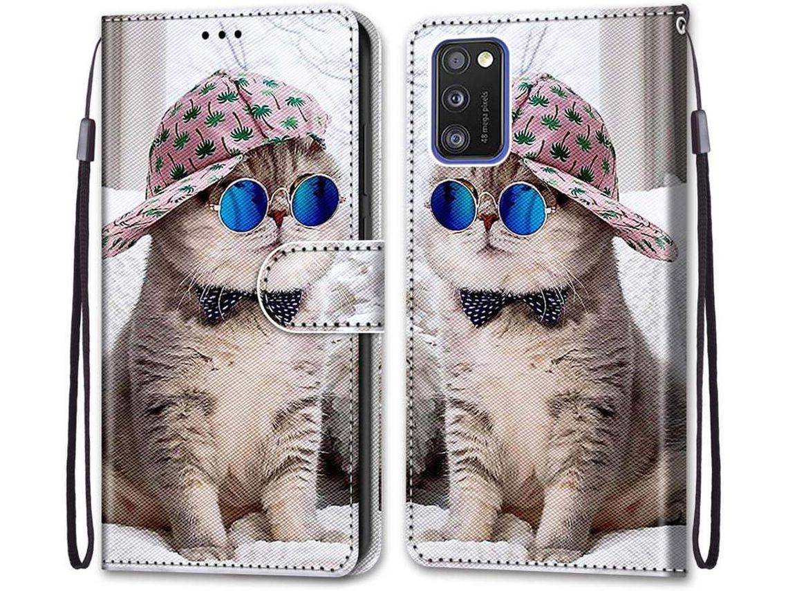 Capa Fólio para Samsung Galaxy A41 HONGWE. Anti-Choque Castanho