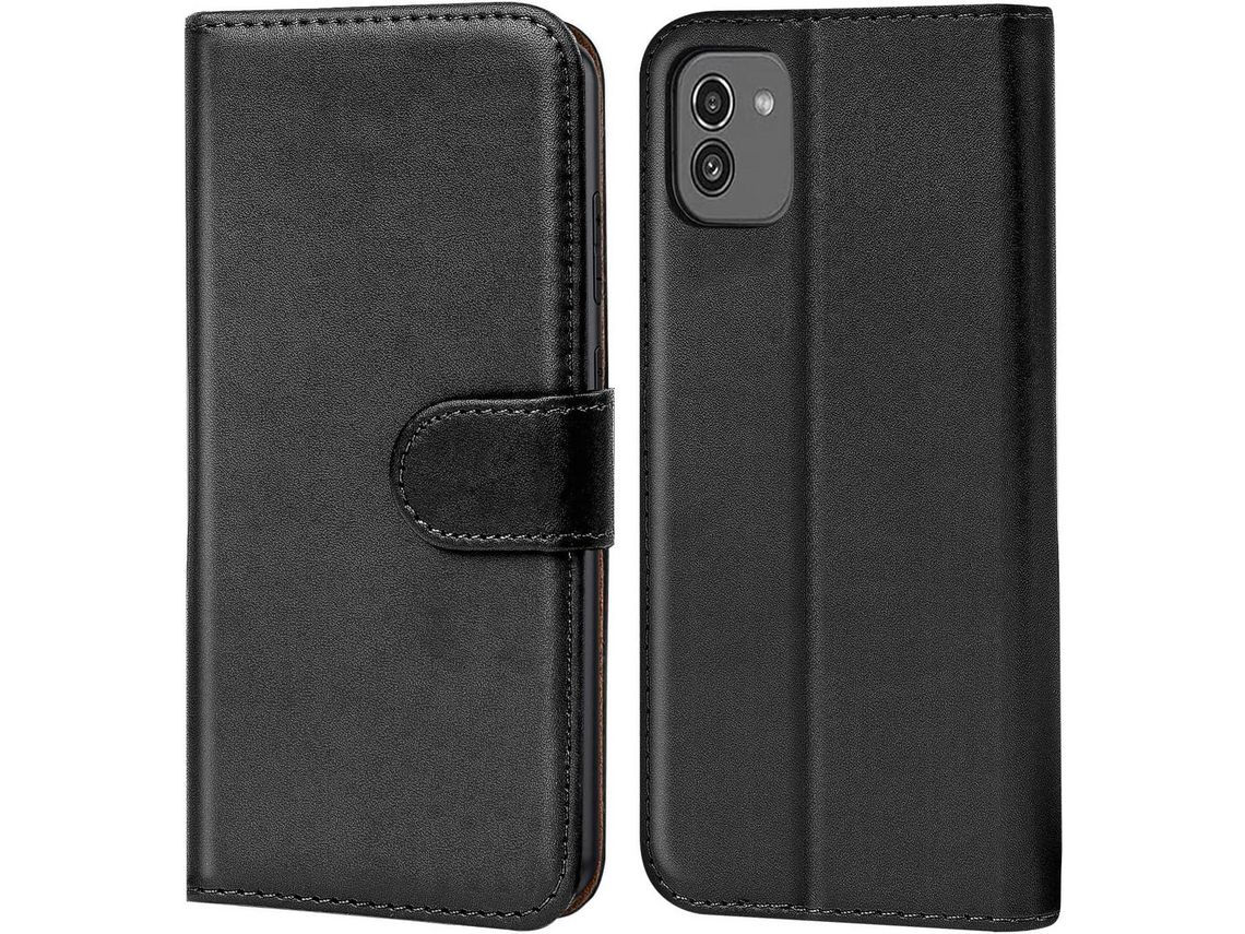 Capa Fólio para Samsung Galaxy A03 HONGWE. Castanho