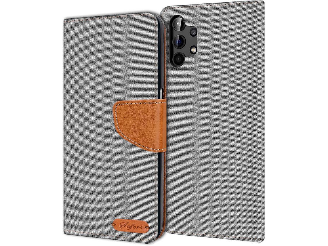 Capa Fólio para Samsung Galaxy A13 HONGWE. Cinzento