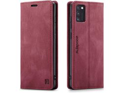 Capa Fólio para Samsung Galaxy A41 HONGWE. Pele Sintética Magnética Castanho