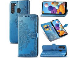 Capa para Samsung Galaxy A21 HONGWE. Pele Premium Castanho