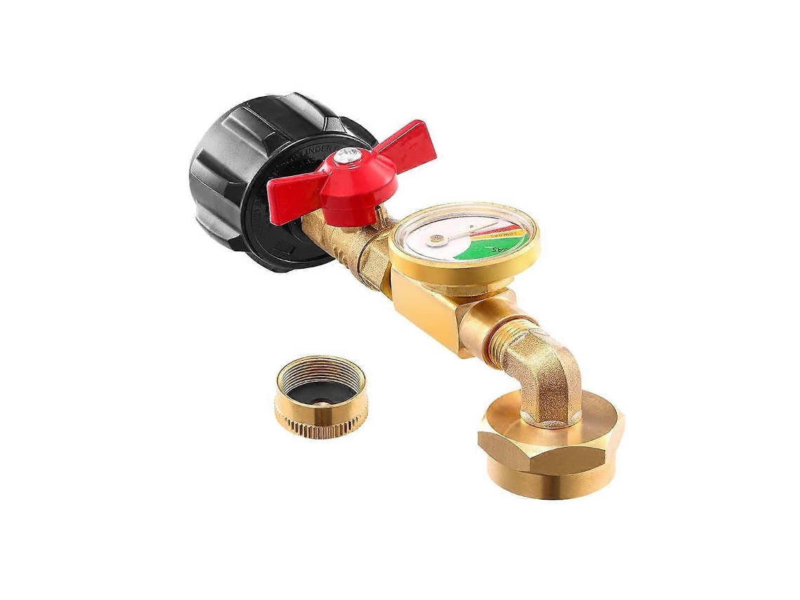 Adaptador De Cotovelo Para Recarga De Propano Qcc1 Com Medidor De Nível De Propano, Adaptador De Recarga De Propano De 90 Graus Com O Hengjian