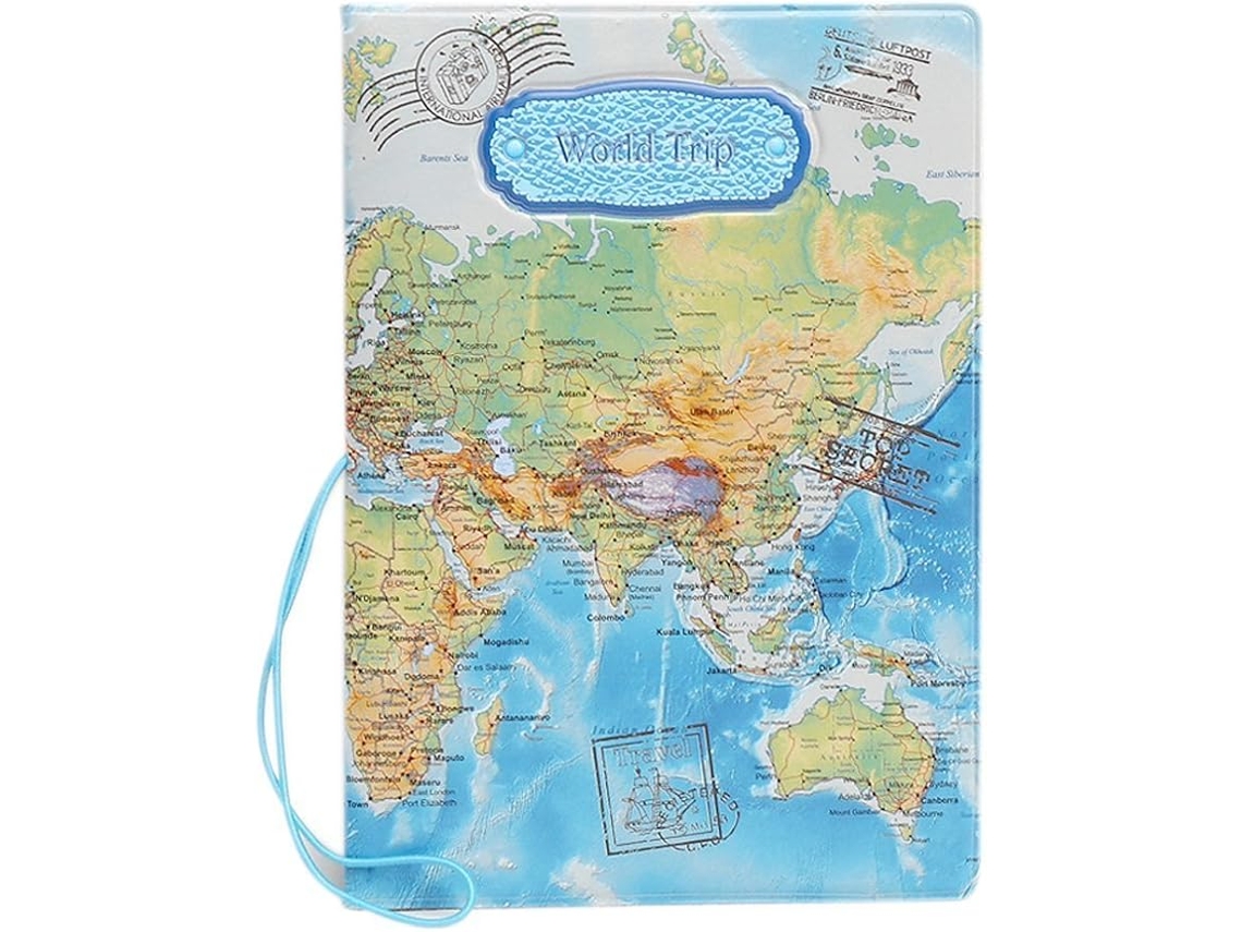Porta-passaporte De Viagem, Cor Azul, Compartimentos Para Cartões E Documentos, Uso Prático Em Embarques, Hotéis E Trajetos Internacionais