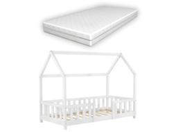 Estrutura de Cama Infantil [EN.CASA] Colchão (Branco - Madeira - 70 x 140 cm)