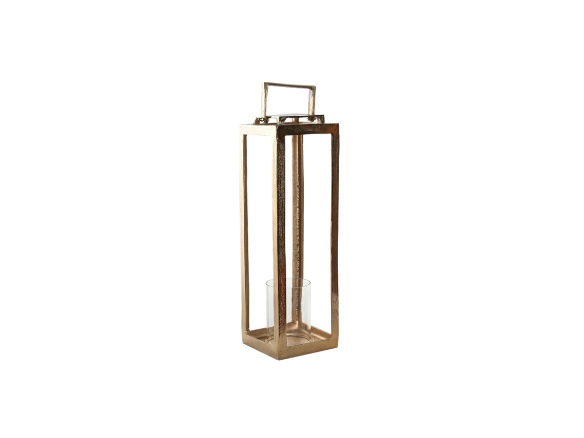 Poste de Iluminação Pública em Alumínio com Vidro Dourado, 20x20x74cm ALEXANDRA HOUSE LIVING