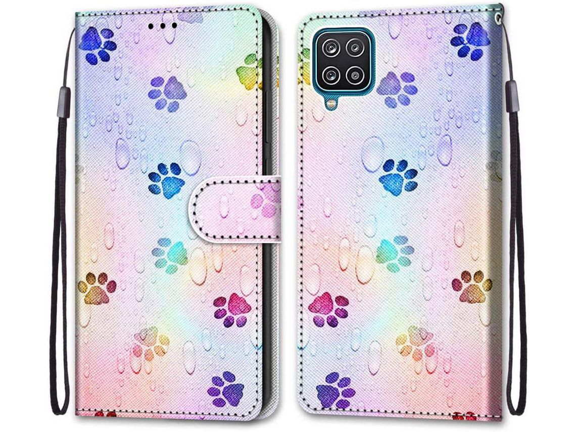 Capa Fólio para Samsung Galaxy A12 HONGWE. Anti-Choque Multicor