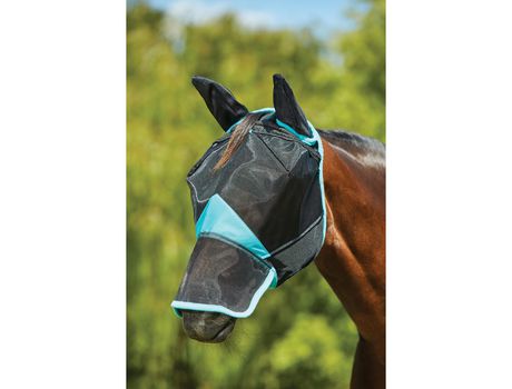 Máscara Contra Moscas para Cavalos em Malha Fina com Cobertura para As Orelhas e O Nariz WEATHERBEETA Comfitec Deluxe