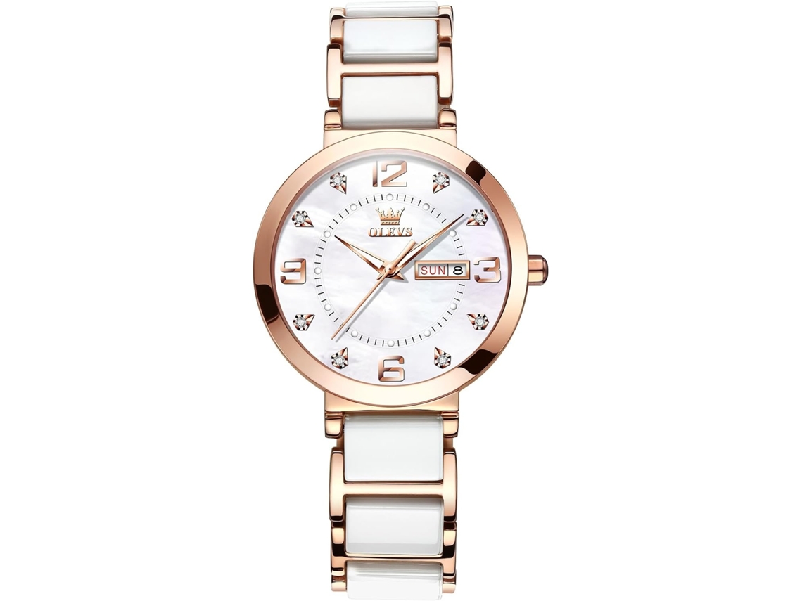 Lurelia Relógio Feminino, Movimento De Quartzo, Data/calendário, Detalhes Com Strass, 30 Mm, 14 Mm, 7,79 Polegadas, 0,39 Polegadas, 10 Mm, Couro