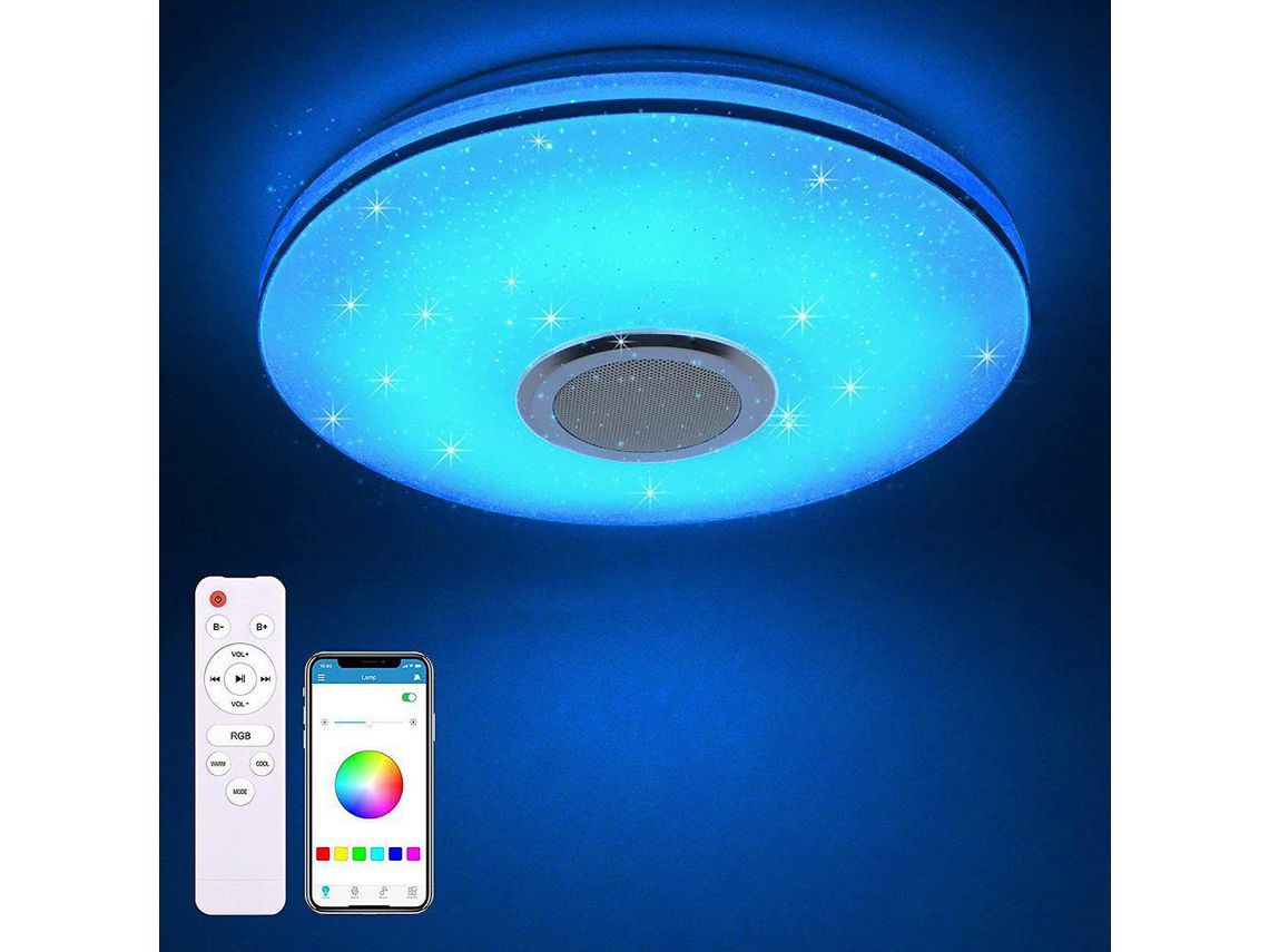 Luminária de Teto COZEVDNT com Música Bluetooth 36W Rgb com Comando - Diâmetro de 30Cm