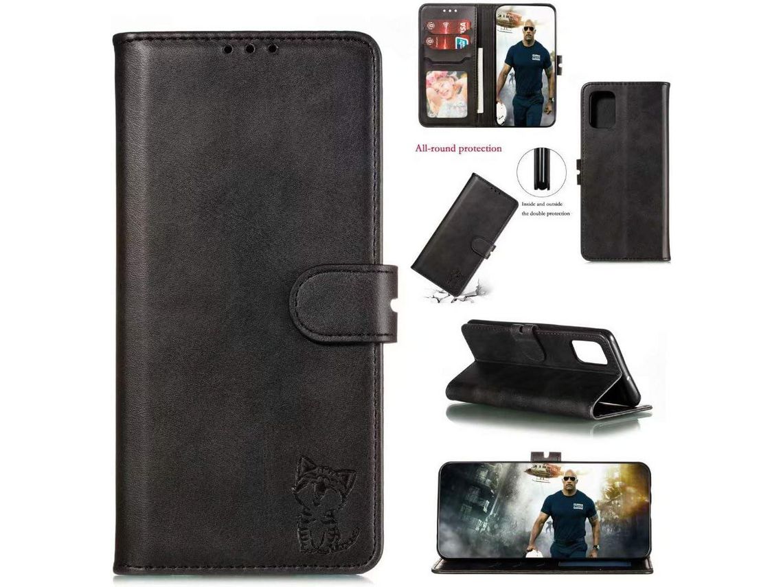 Película de Ecrã Fólio para Samsung Galaxy A51 HONGWE. com Porta-Cartões Castanho