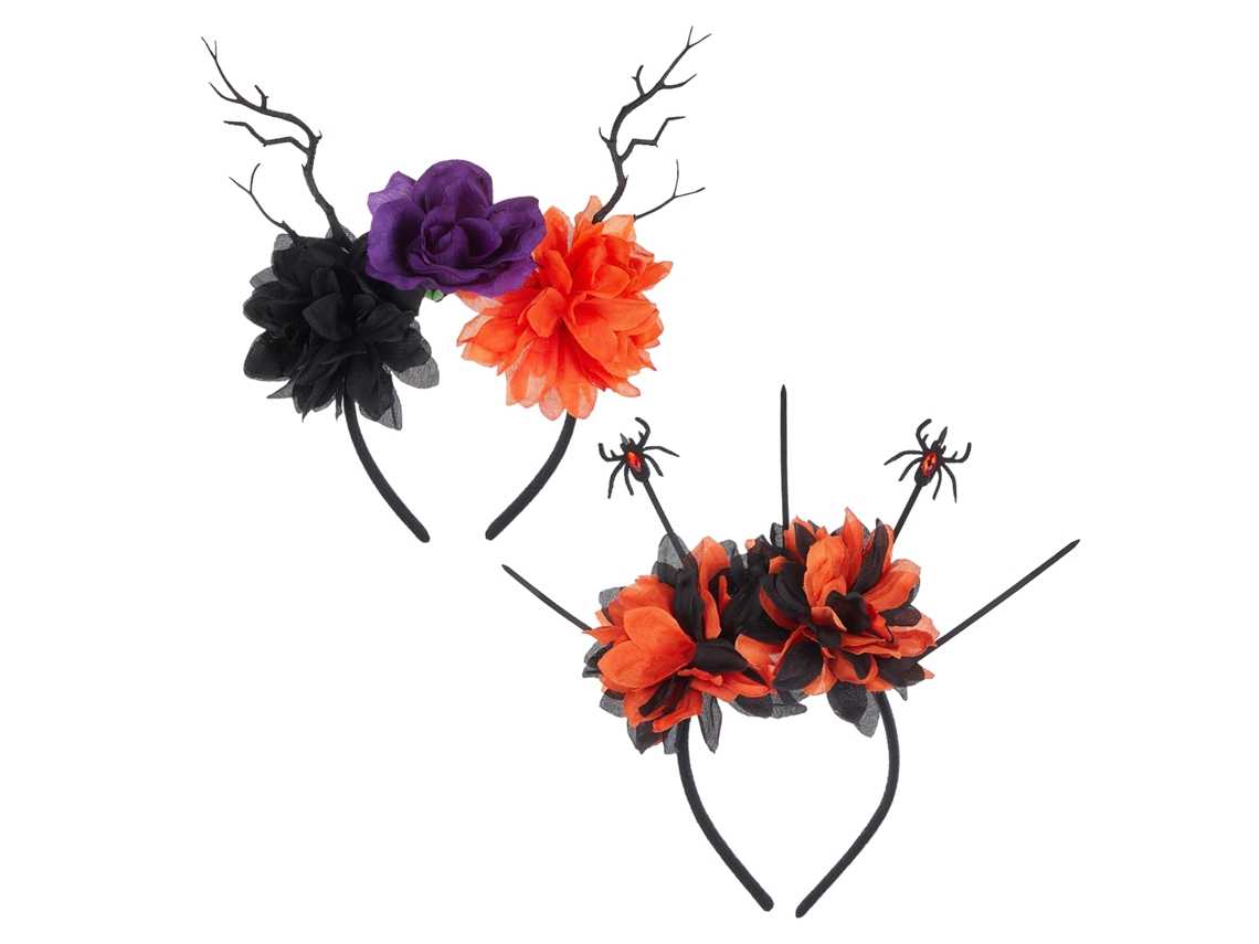 Conjunto de flores artificiais de Halloween, 2 peças laranja, marrom e vermelha para decoração LAXISCREED