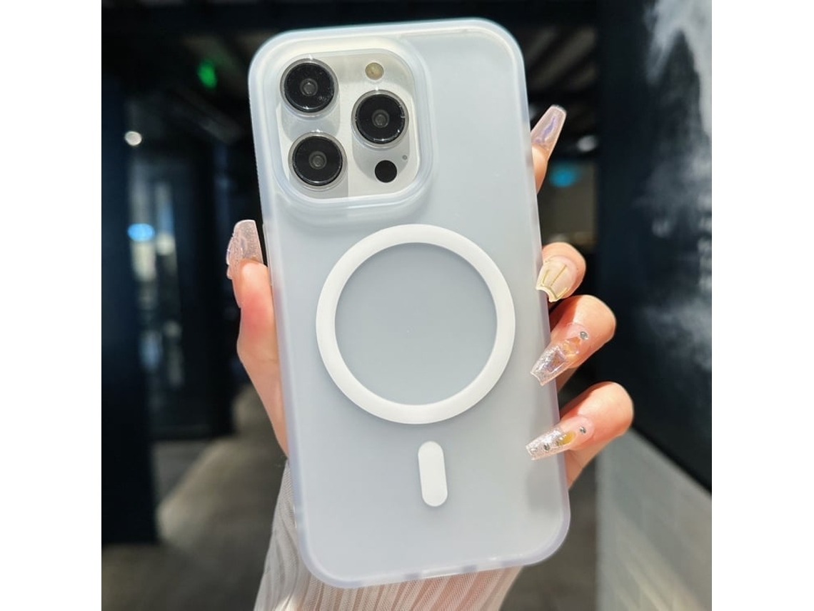 Capa Transparente Híbrida Para Iphone 13 Pro Max - Tpu E Pc Com Magsafe - Branca