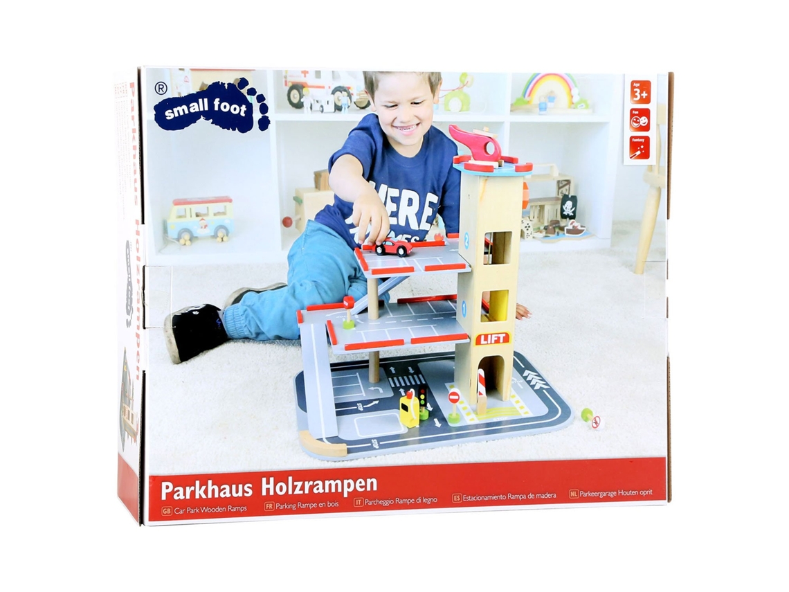Garagem De Madeira Small Foot Brinquedo Com Acessórios E Carrinhos.