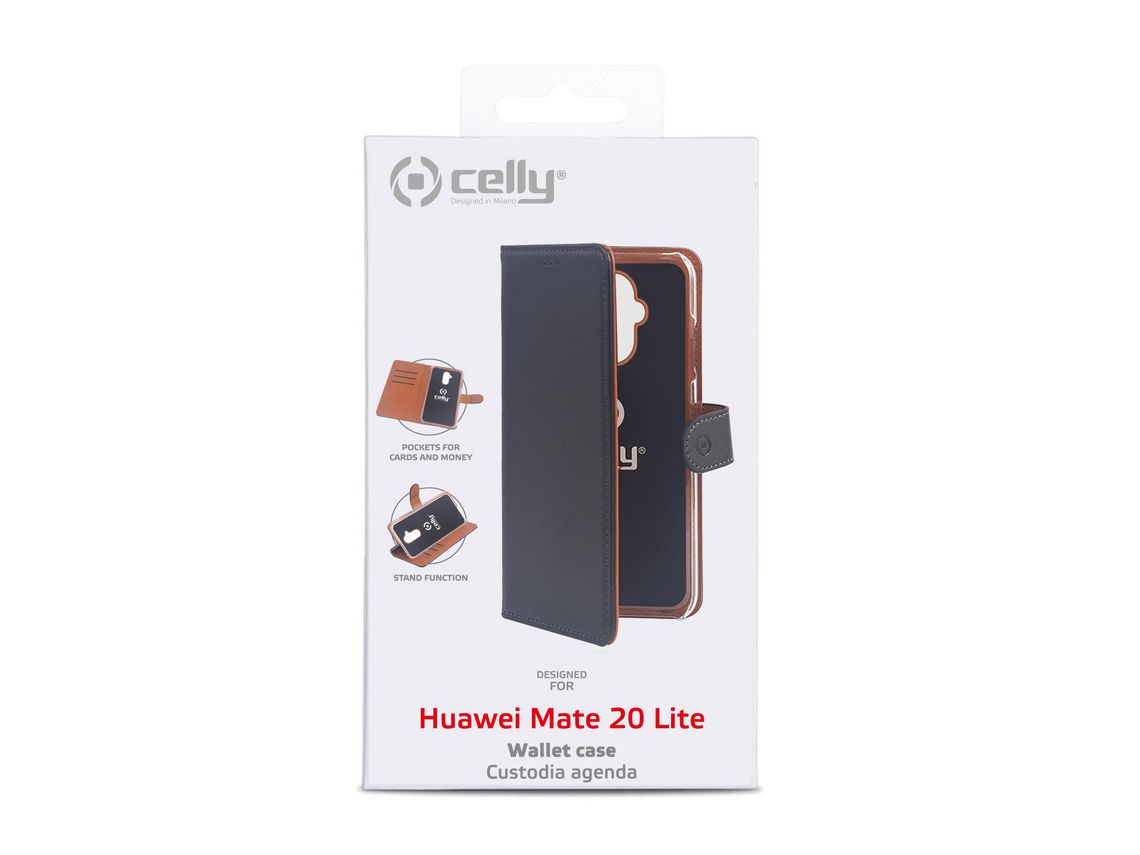 Capa Fólio para Huawei Mate 20, Mate 20 Lite CELLY Pele Preto