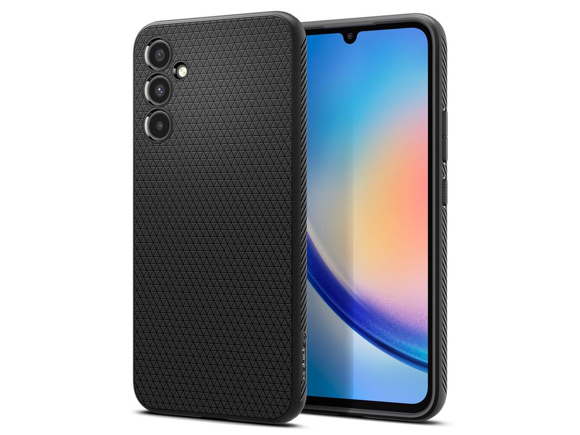 Capa para Samsung Galaxy A34 5G SPIGEN Pele Sintética Preto