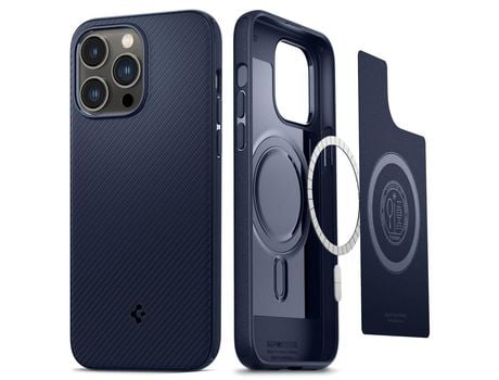 Capa para iPhone 14 Pro Max SPIGEN Pele Sintética Azul