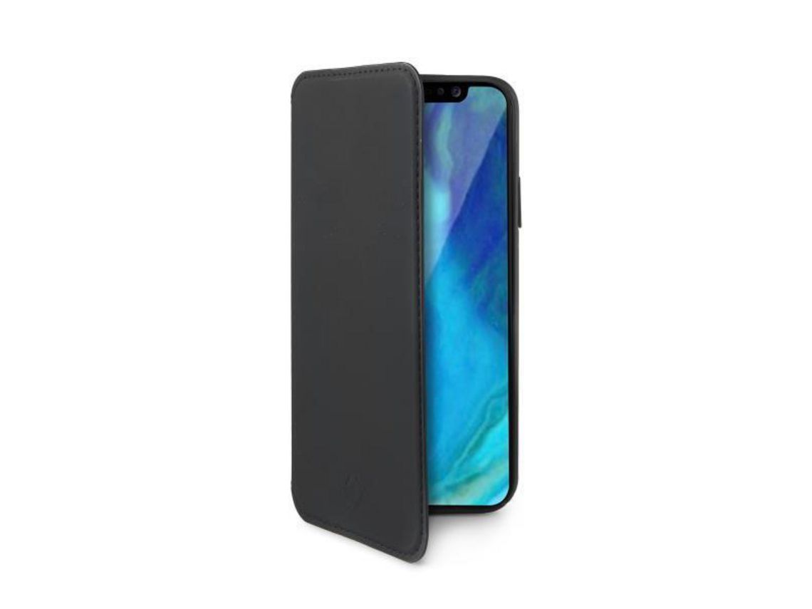 Capa Fólio para iPhone XS Max CELLY Pele Sintética Preto