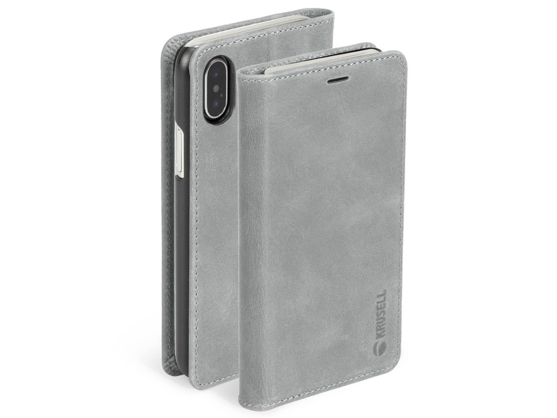 Capa Fólio para iPhone XS Max KRUSELL Cinzento