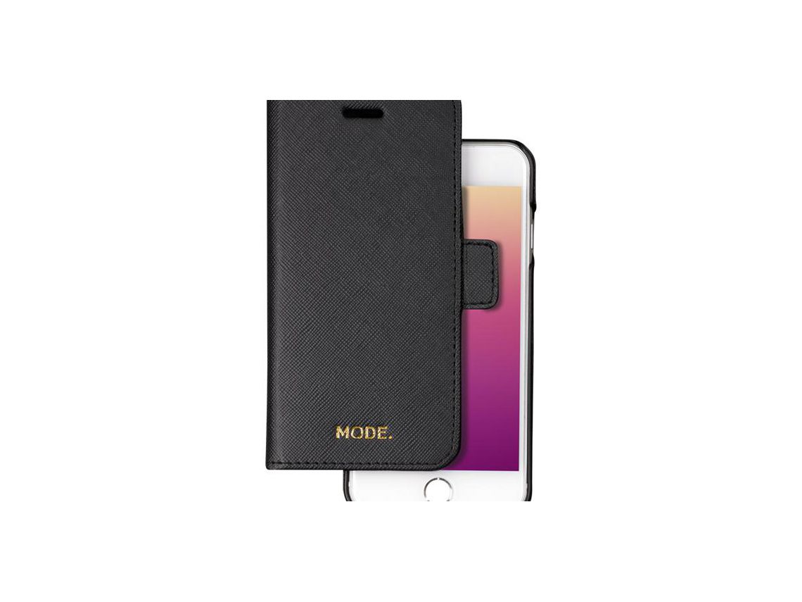 Capa Fólio para iPhone 8 DBRAMANTE1928 Pele Preto