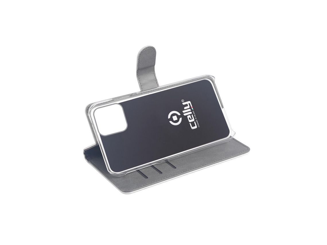 Capa Fólio para iPhone 11 Pro Max CELLY Pele Cinzento