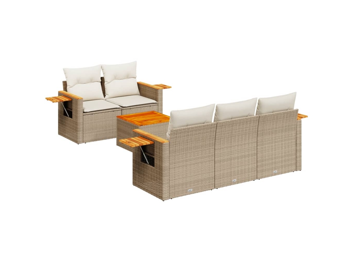Garden Sofa Set, Garden Sofa Sets Vidaxl Bege Rattan / Vime (n/a)