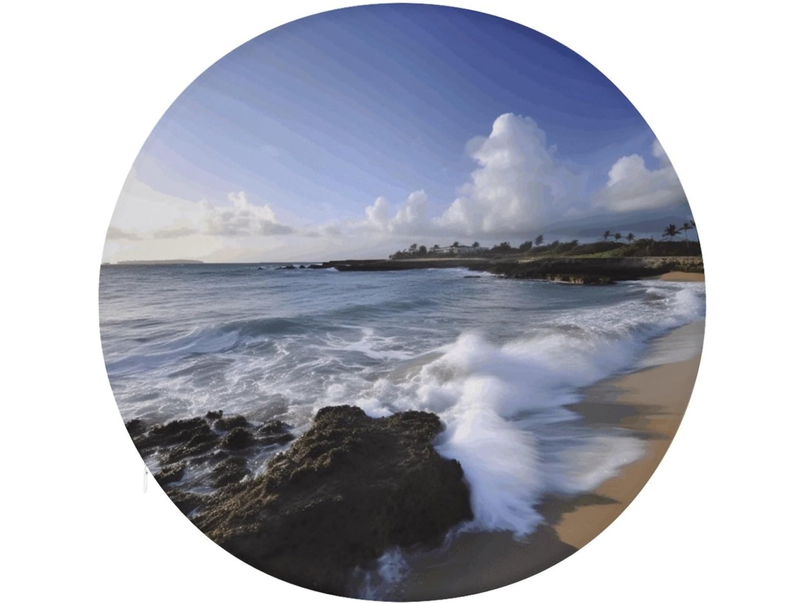 Almofada Para Computador Com Borda, Porto Rico Almofada De Meditação Com Estampa Praia, Almofadas Para Cadeiras De