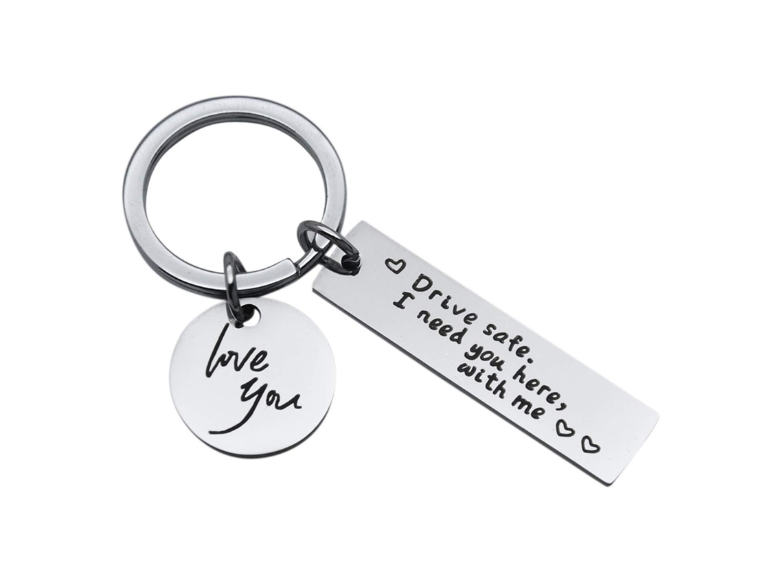 Porta-chaves "drive Safe" Em Aço Inoxidável Prateado 1-pack