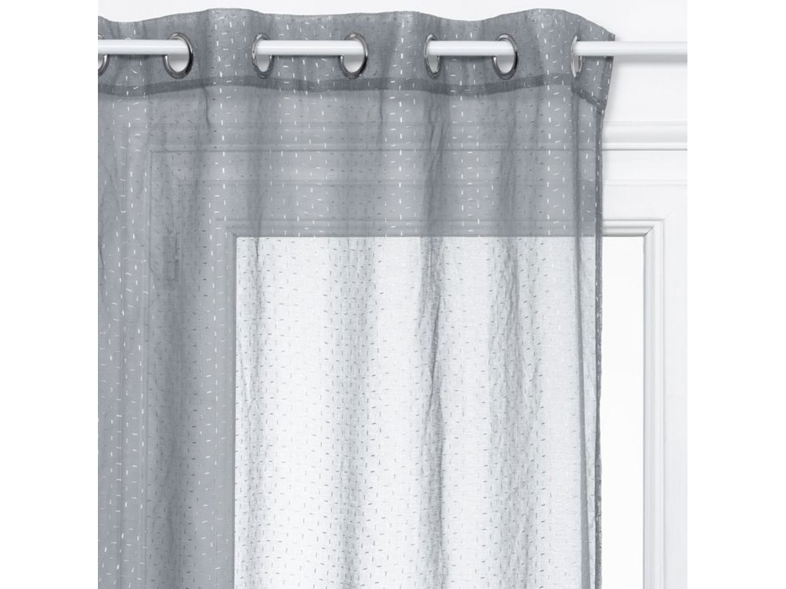 Cortina Transparente 3d - Cinza - 140x240 Cm - Cinza - Atmosphera Interior Designer