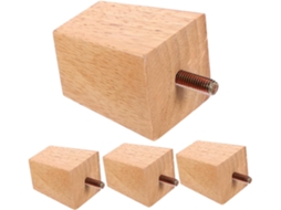 Nuobesty Conjunto De 4 Pés Madeira Maciça Para Móveis Reposição Elegantes E Duráveis Sofá, Cômoda E Mesa De Centro