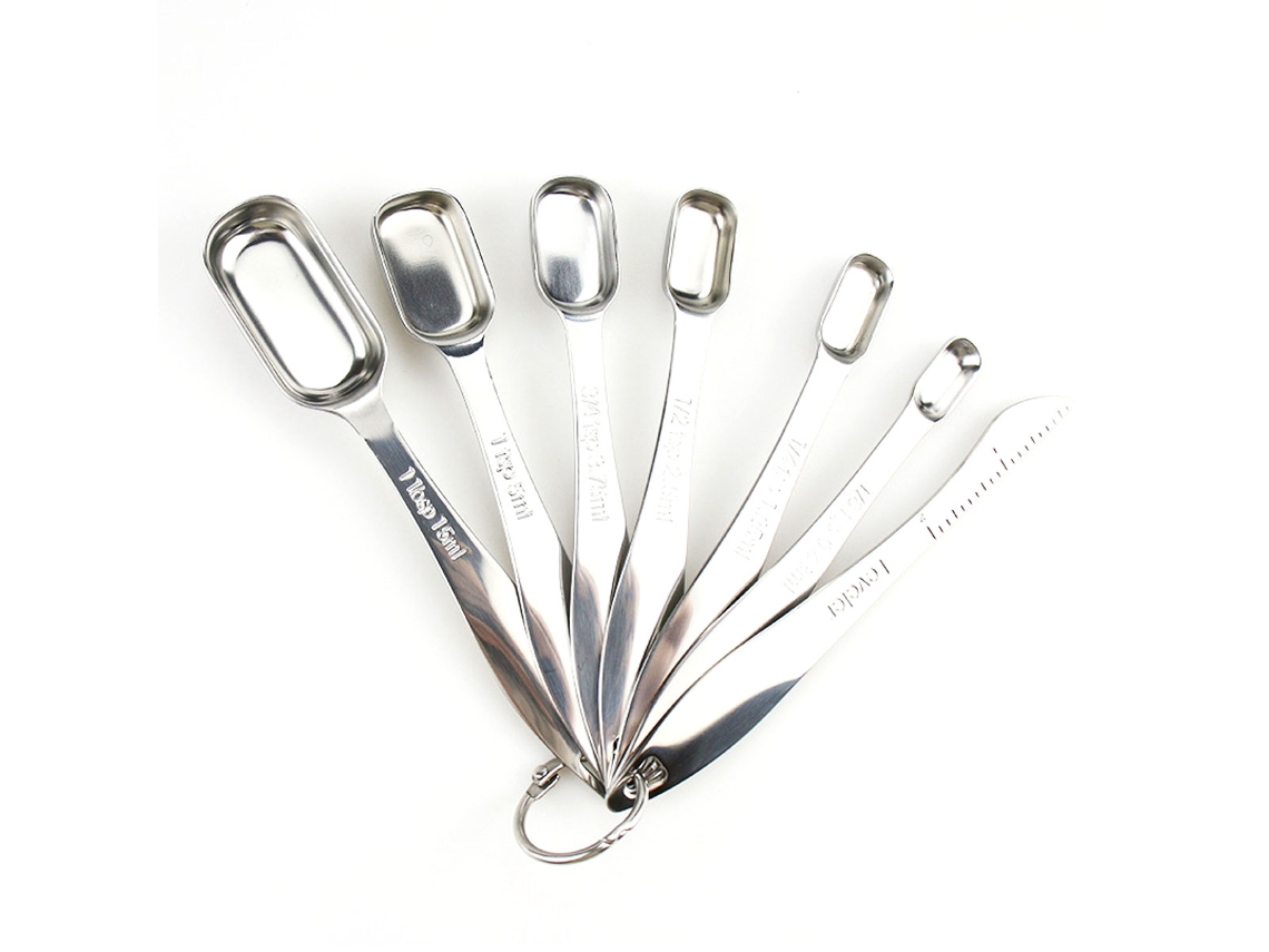 Colher Medidora de Aço Inoxidável com Cabo Longo Ideal para Frascos de Especiarias NEVEANCE