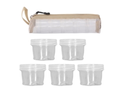 Caixa de Temperos Camping Portátil 5pcs 40ml Branco