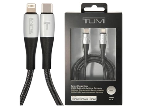 Cabo Usb C Para Lightning Tumi De 1,5 M Para Iphone 11, 12, 13 E 14 Com Carregamento Rápido