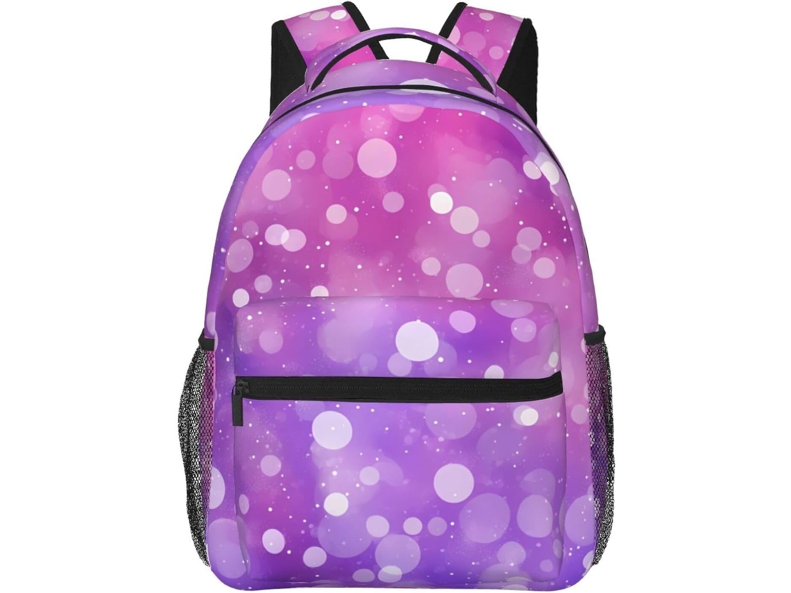 Mochila Escolar Leve Galaxy Dot Para Meninos Meninas, Impermeável Laptop, Rosa Brilhante E Roxa